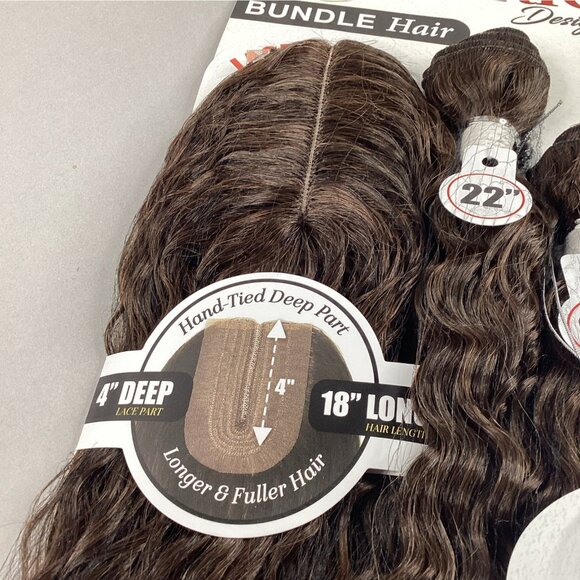 Brazilian Wave #TT1B/30 Black Brown 18” 22” All-in-One Synthetic Hair Extensions - Picture 3 of 7